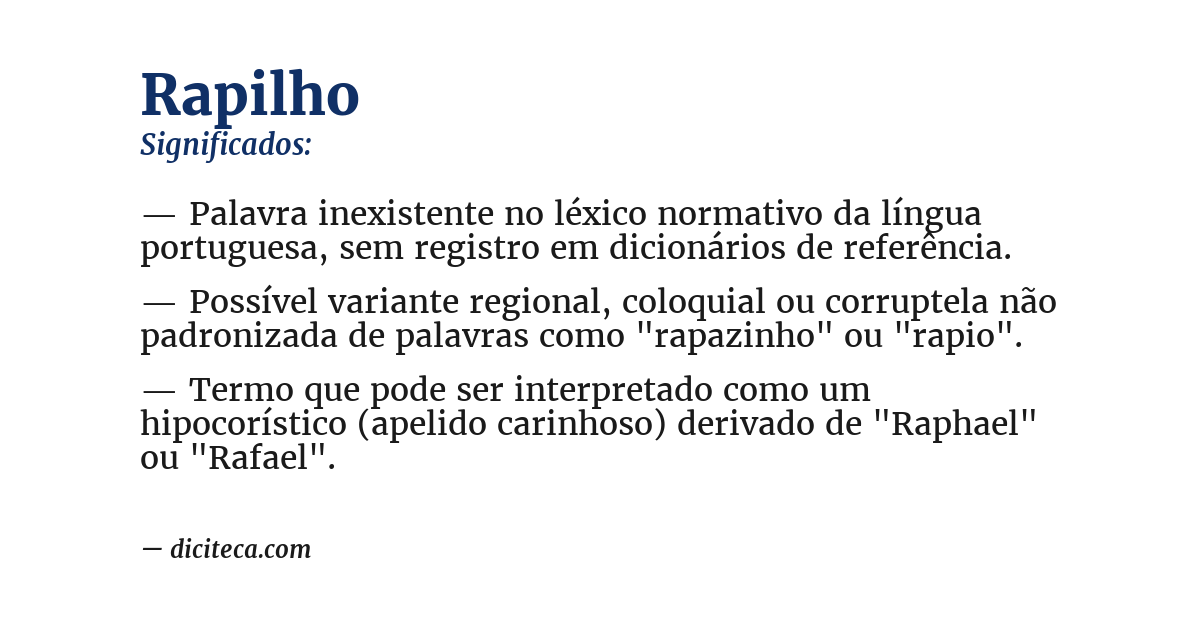 Significado de rapilho