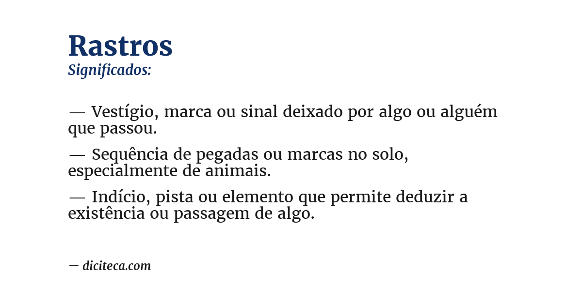 Significado de rastros