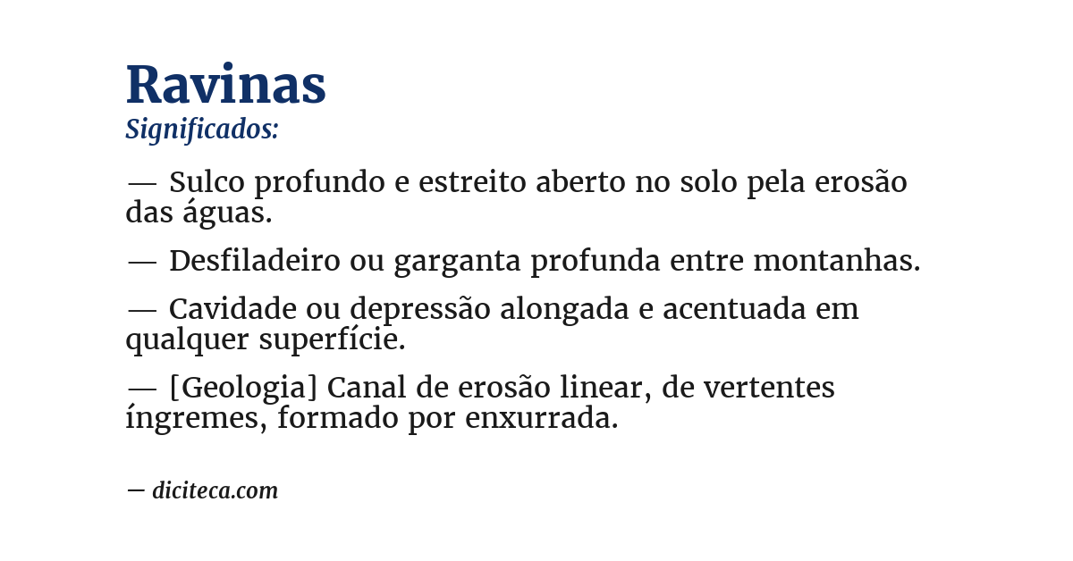 Significado de ravinas