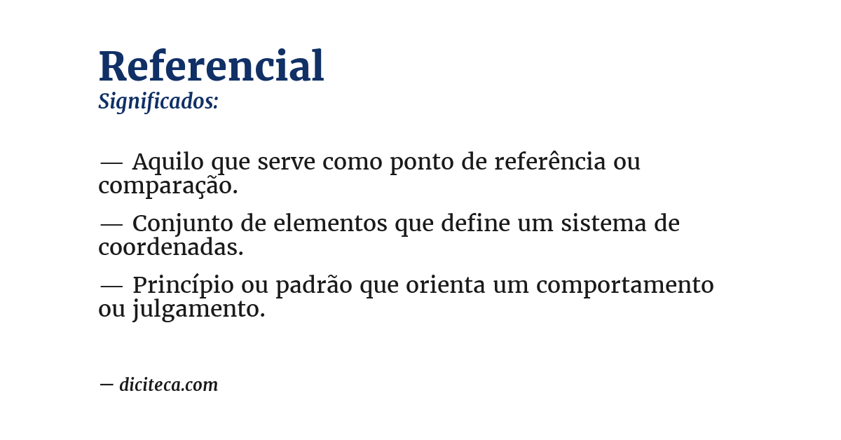 Significado de referencial