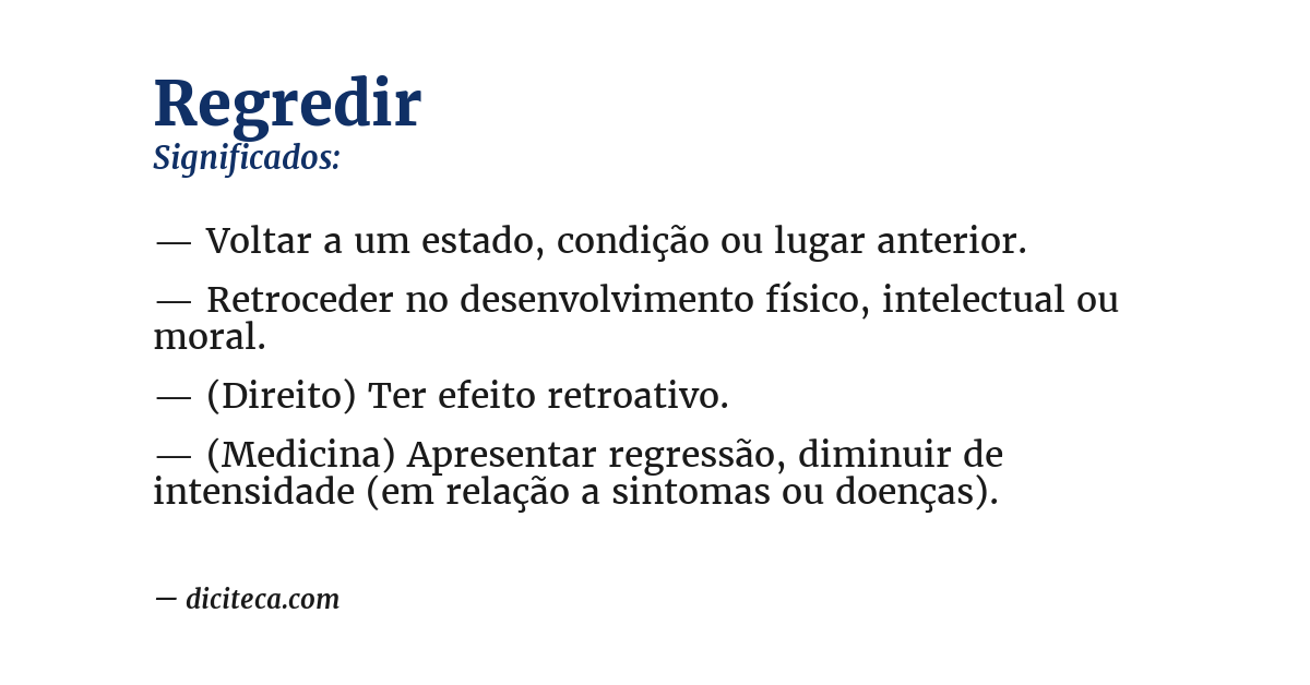 Significado de regredir