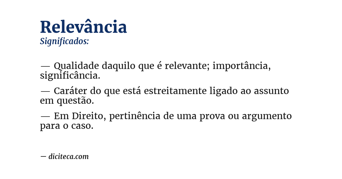 Significado de relevância