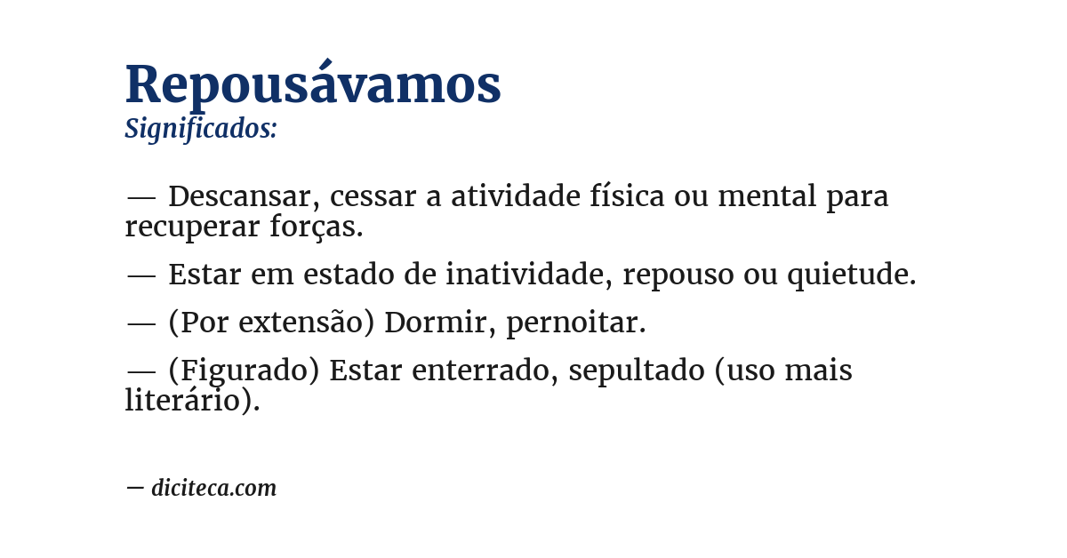 Significado de repousávamos
