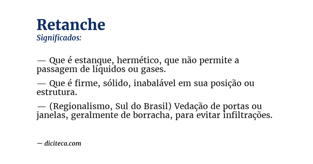 Significado de retanche