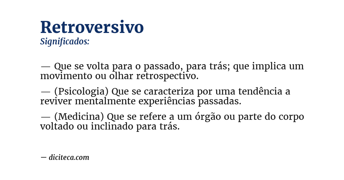 Significado de retroversivo