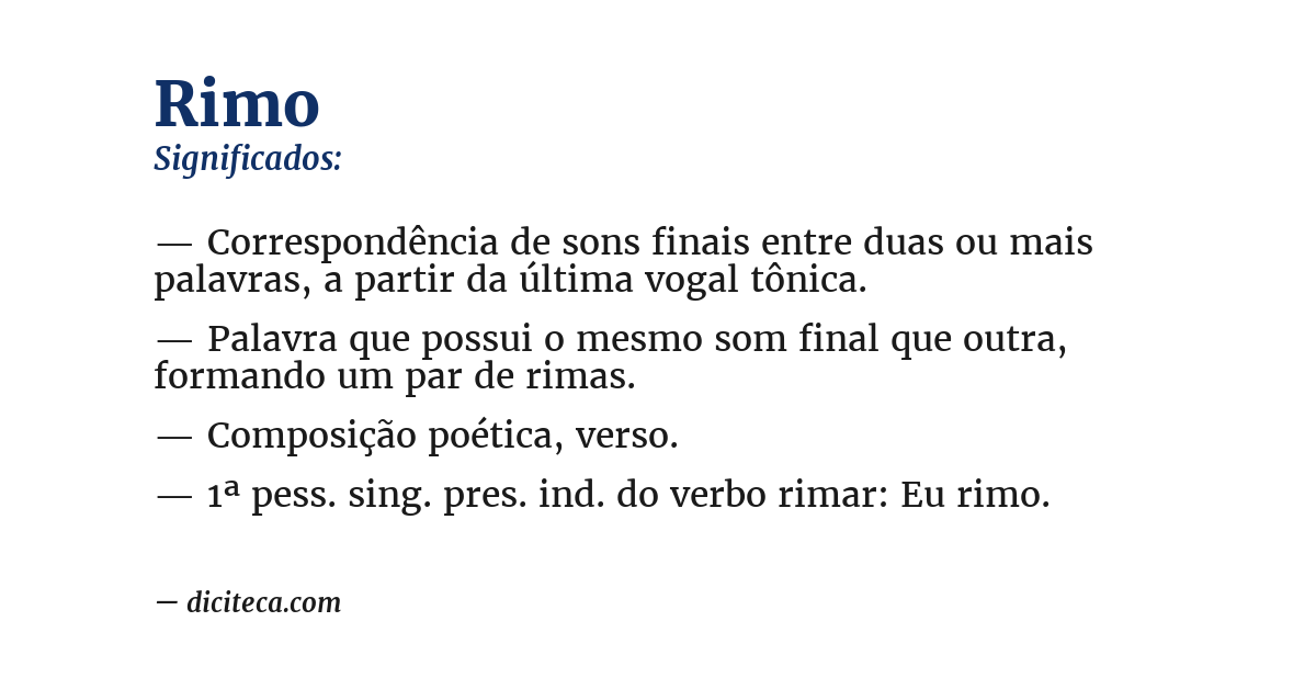 Significado de rimo