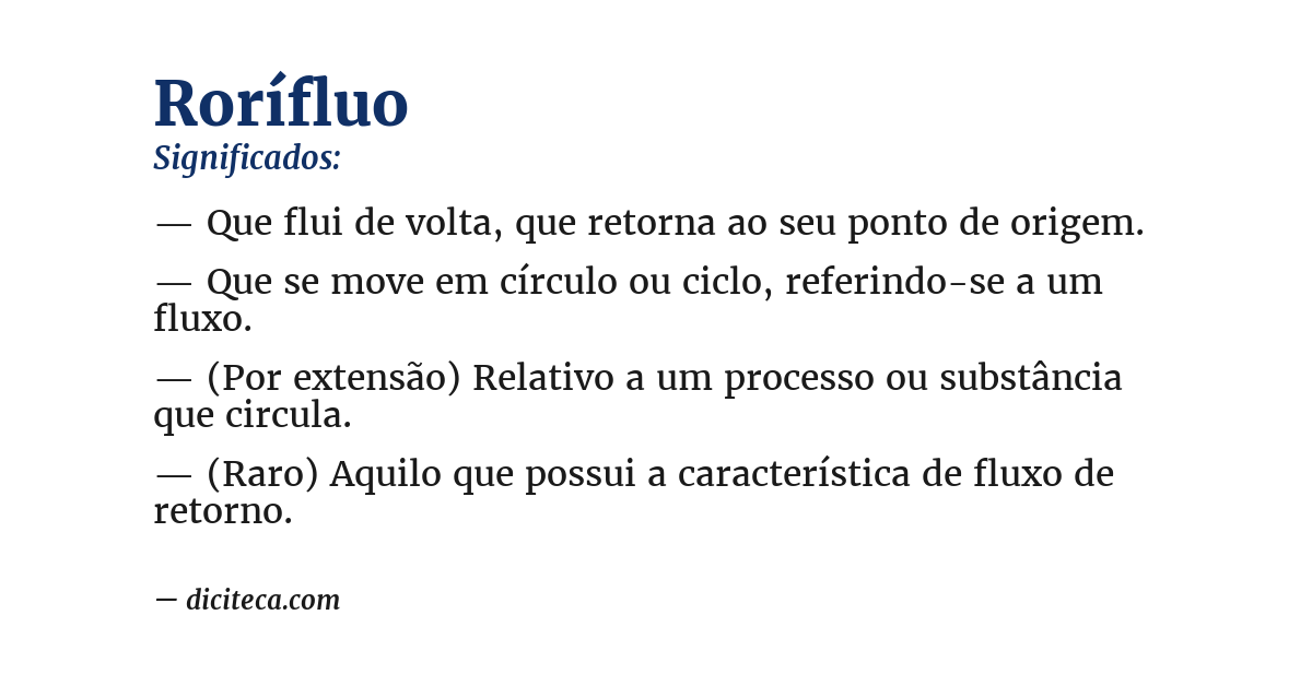Significado de rorífluo