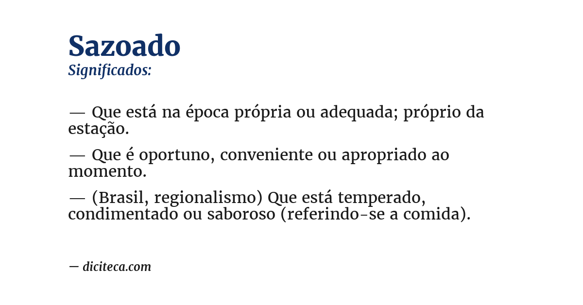 Significado de sazoado