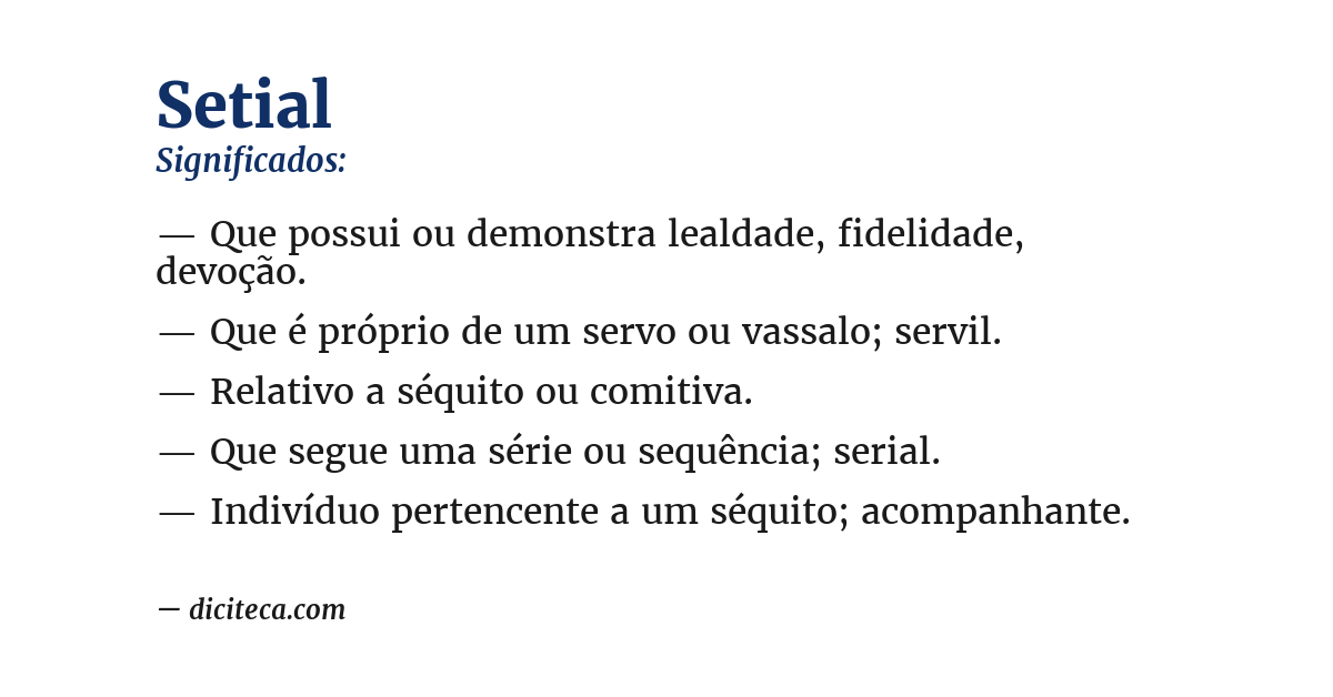 Significado de setial