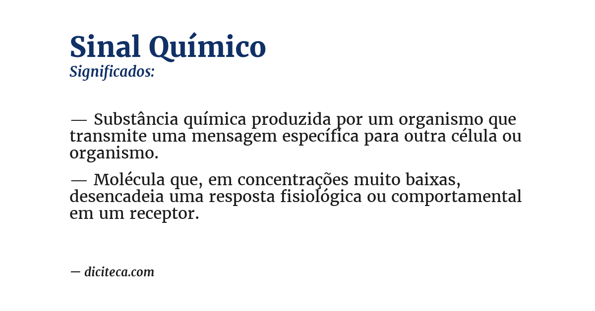 Significado de sinal químico