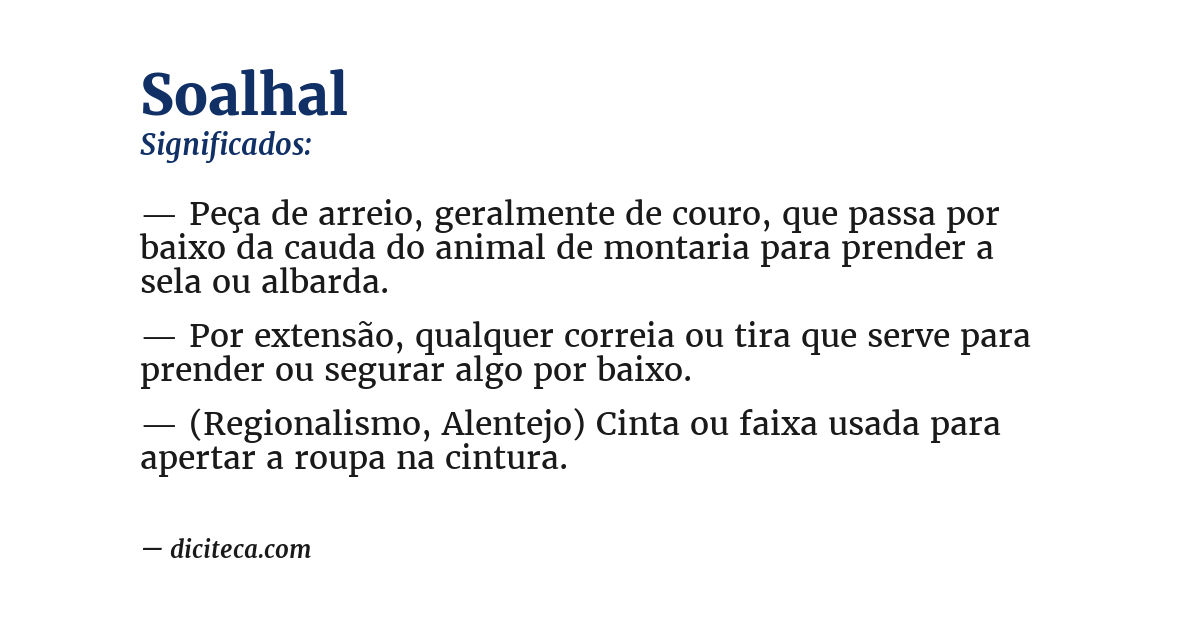 Significado de soalhal