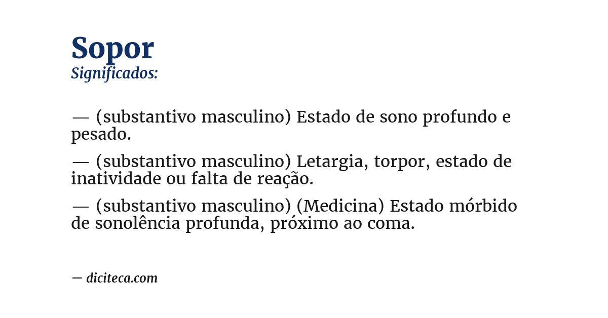 Significado de sopor