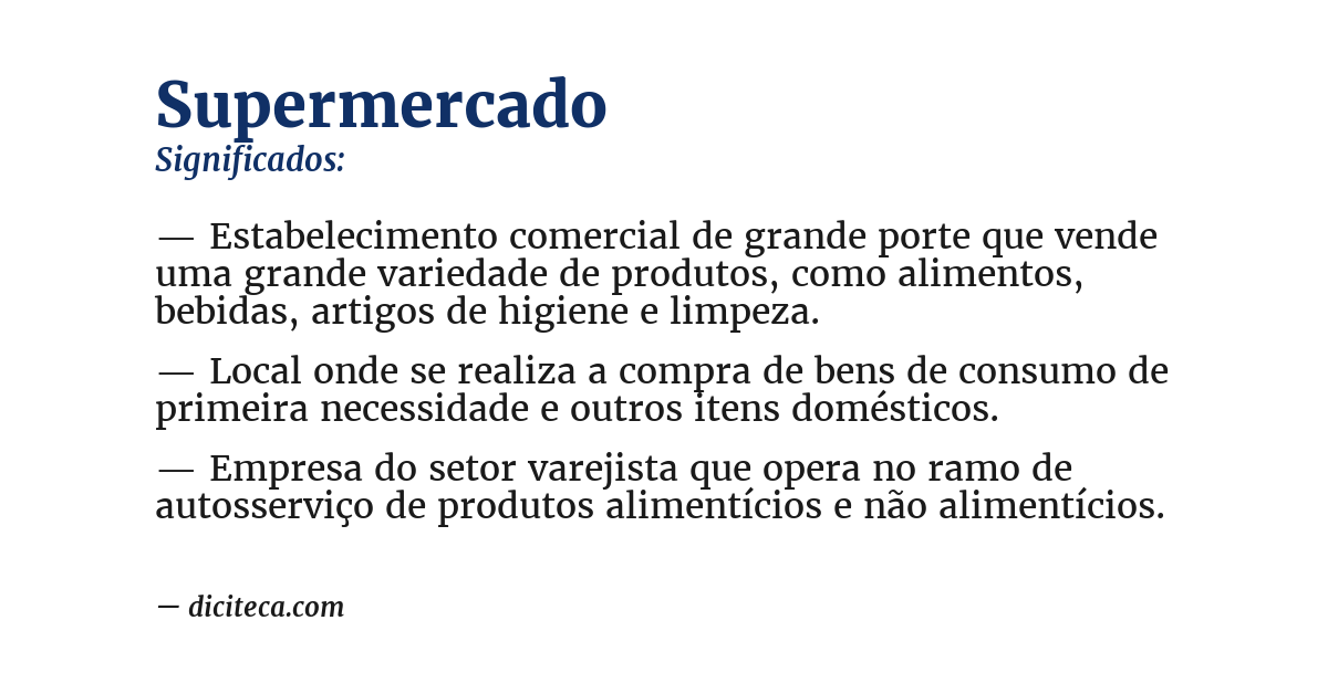 Significado de supermercado