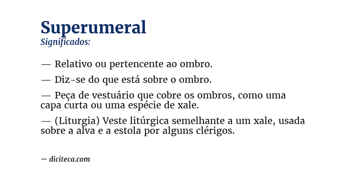 Significado de superumeral