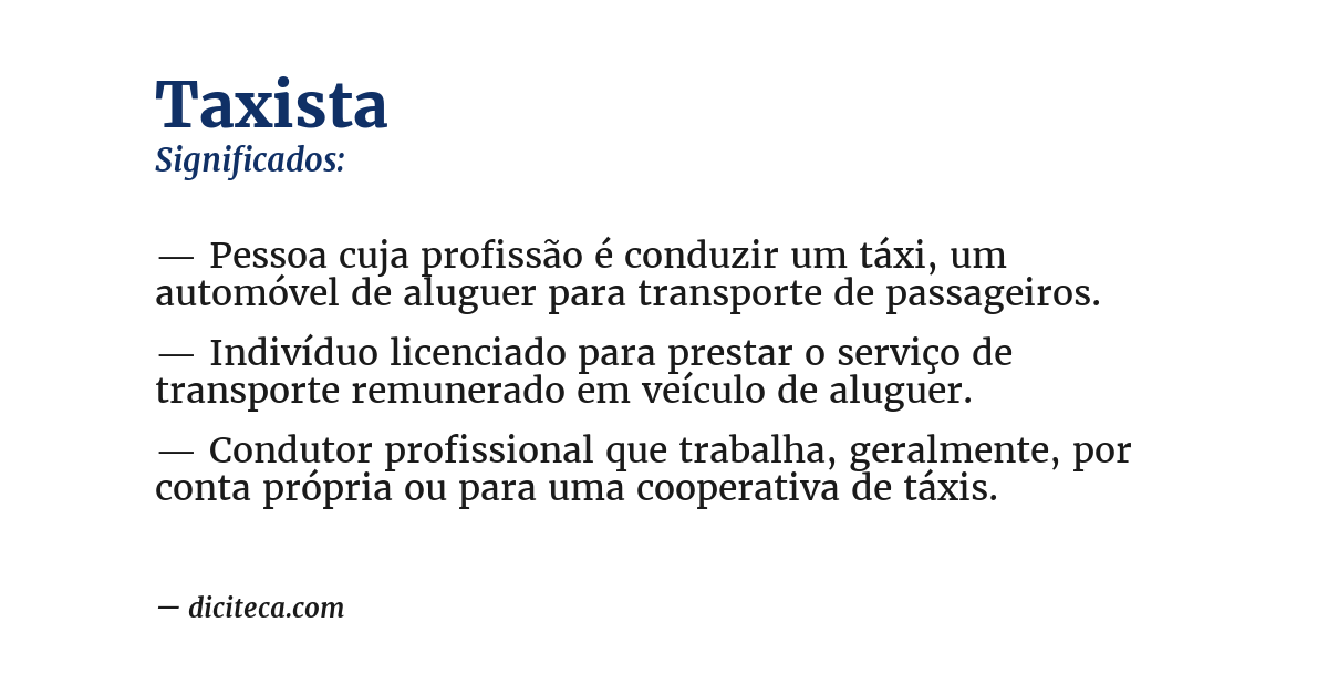 Significado de taxista