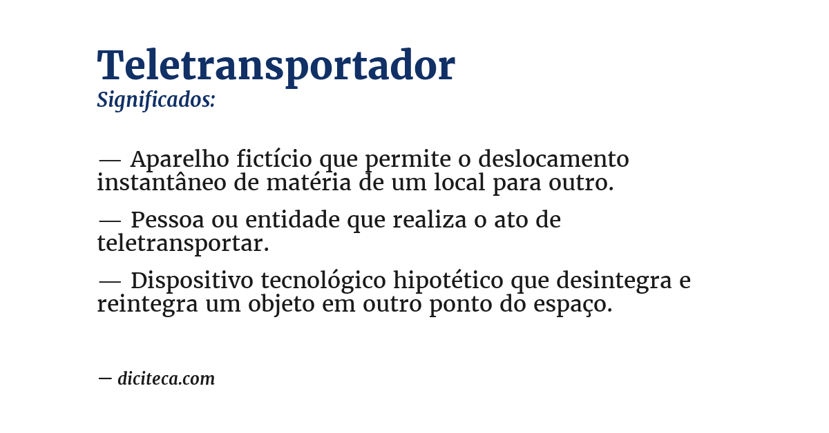 Significado de teletransportador