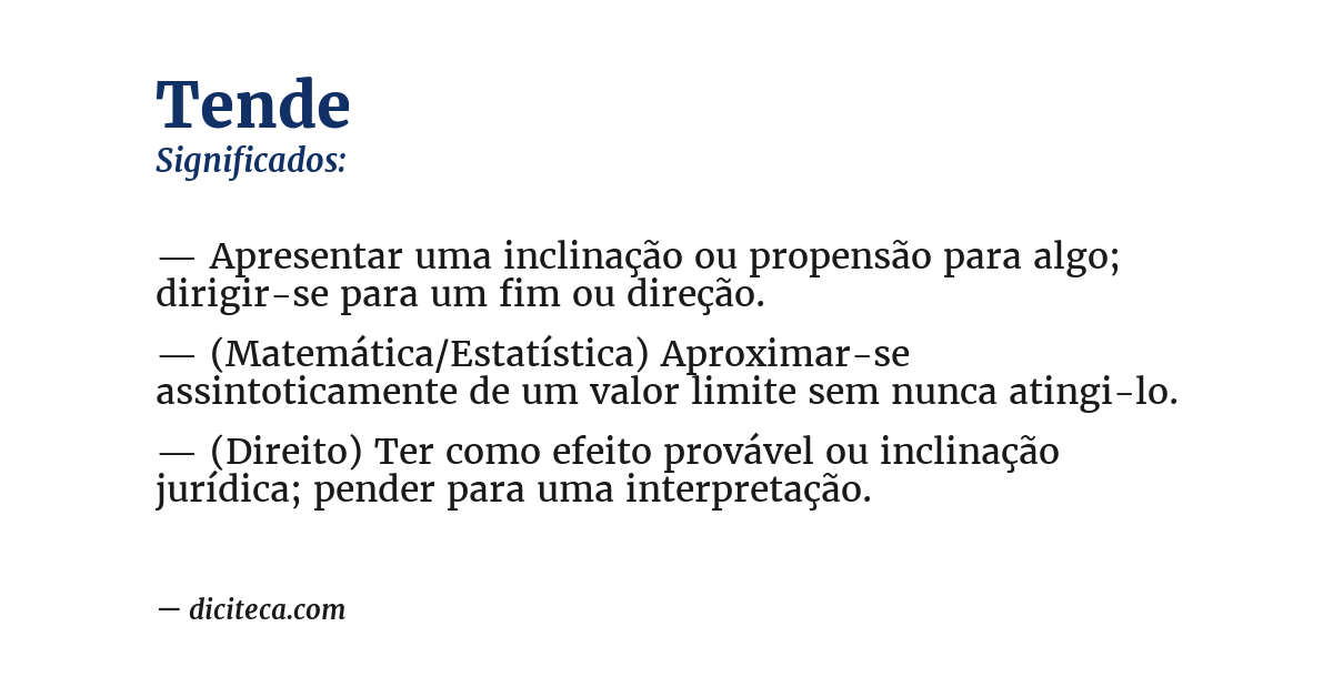 Significado de tende