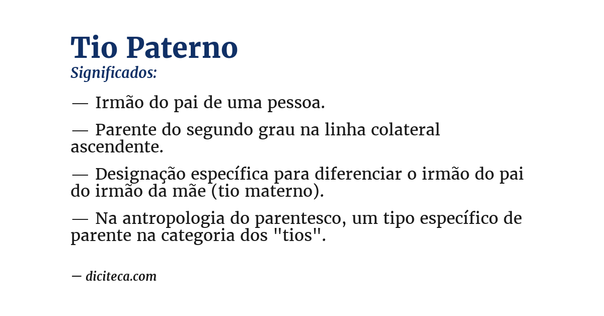 Significado de tio paterno