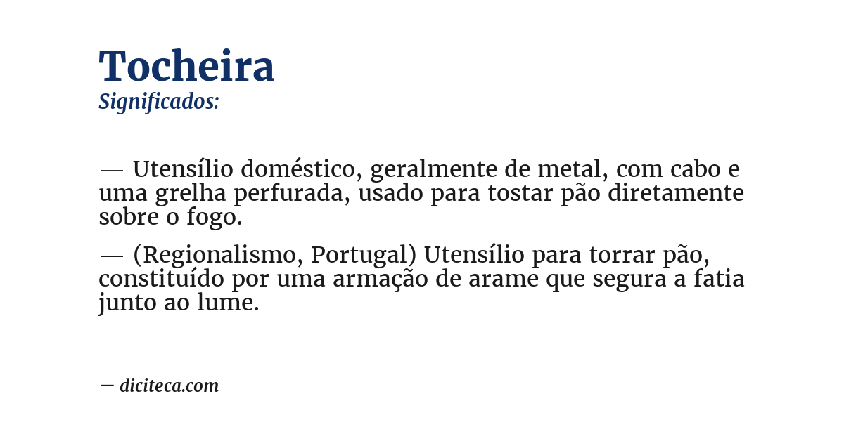 Significado de tocheira