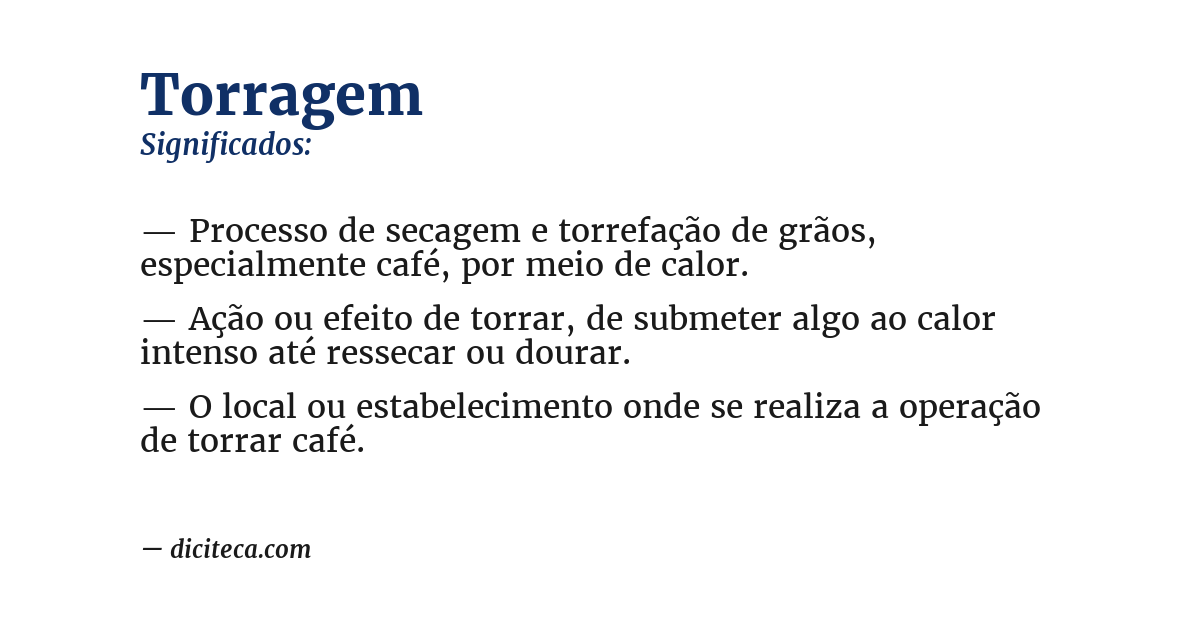 Significado de torragem