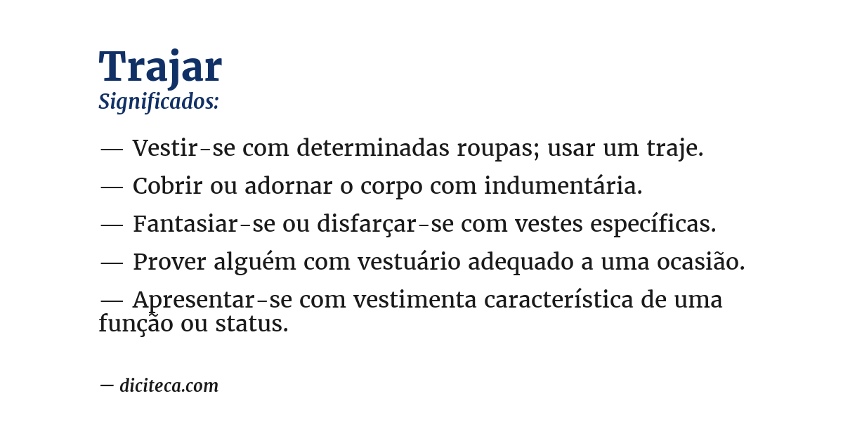Significado de trajar