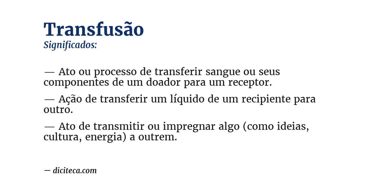 Significado de transfusão