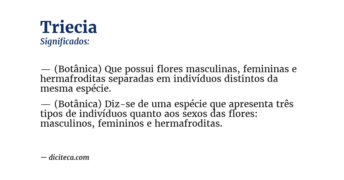 Significado de triecia