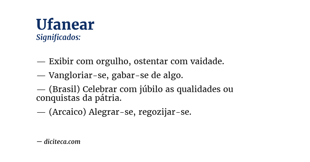 Significado de ufanear