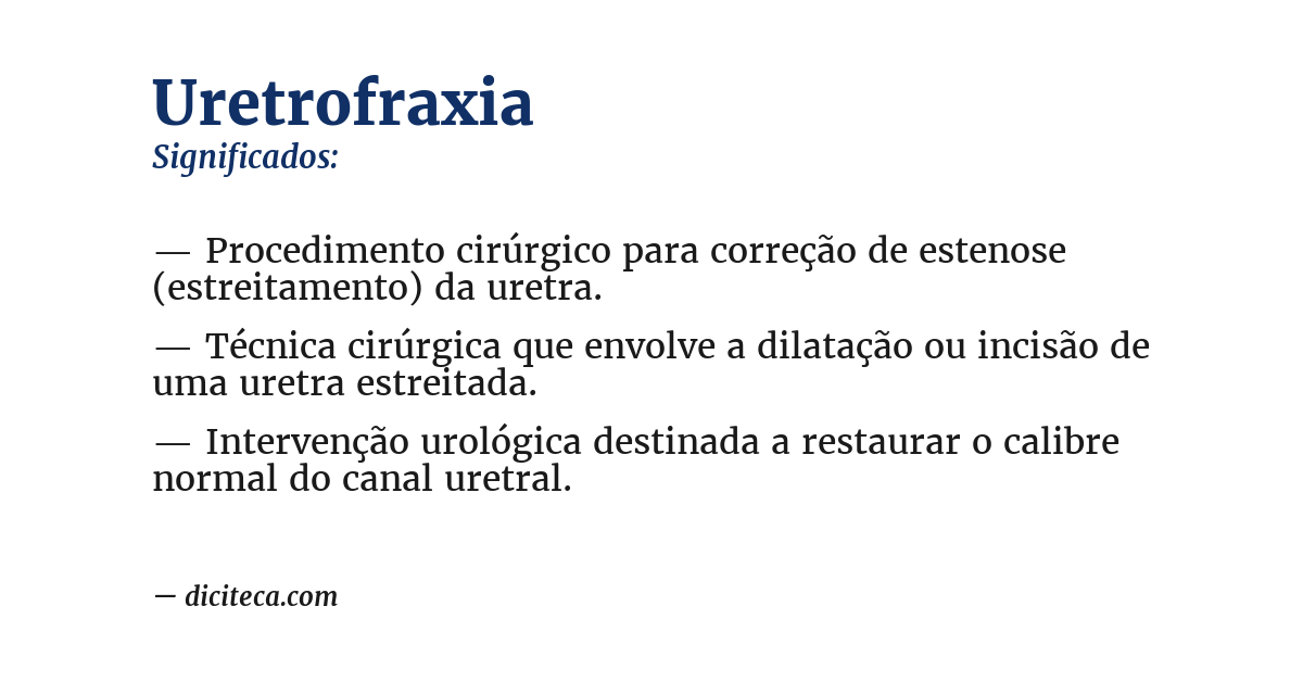 Significado de uretrofraxia