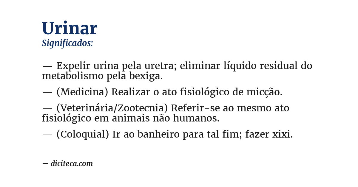Significado de urinar