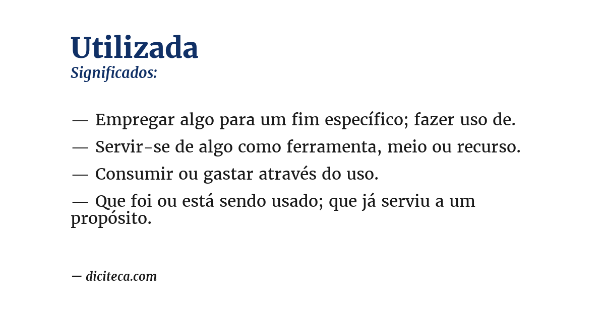 Significado de utilizada