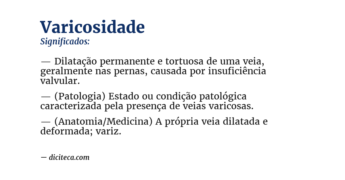Significado de varicosidade
