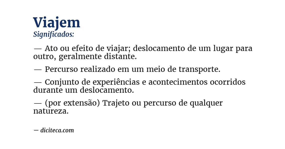 Significado de viajem