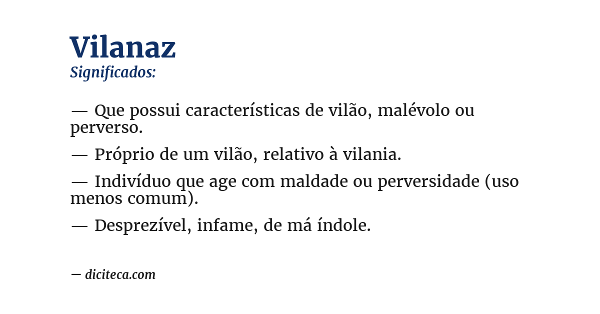 Significado de vilanaz