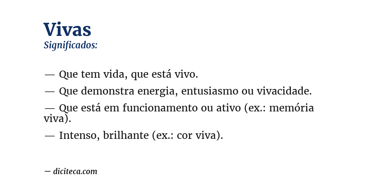 Significado de vivas