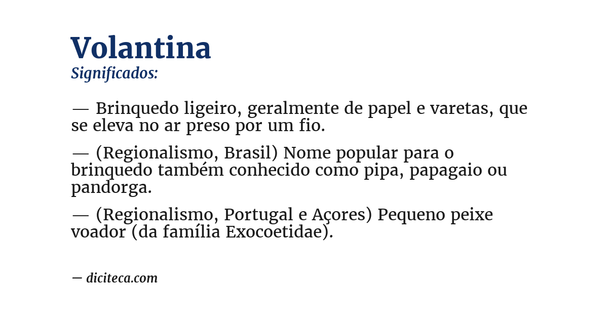 Significado de volantina