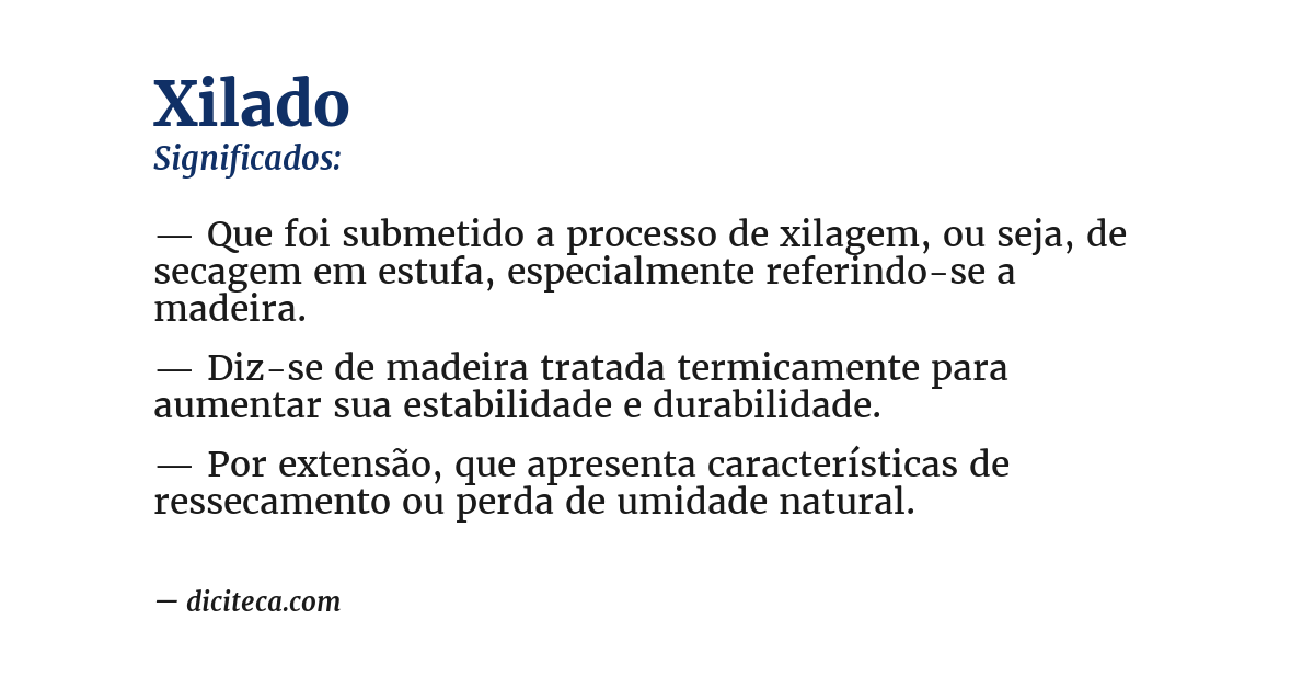 Significado de xilado