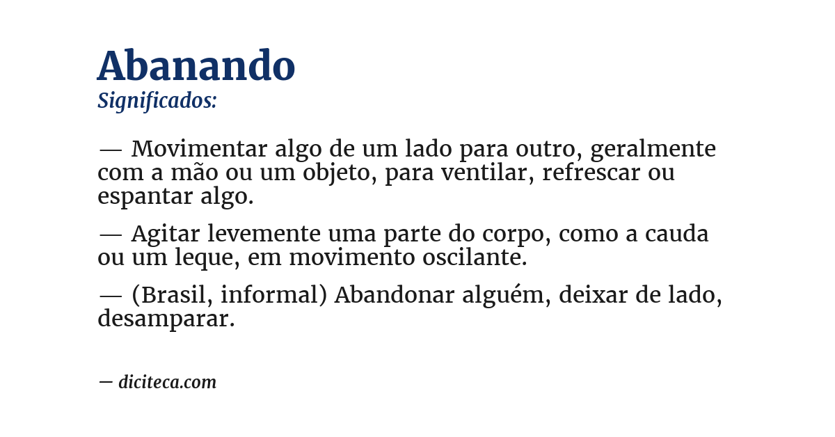 Significado de abanando