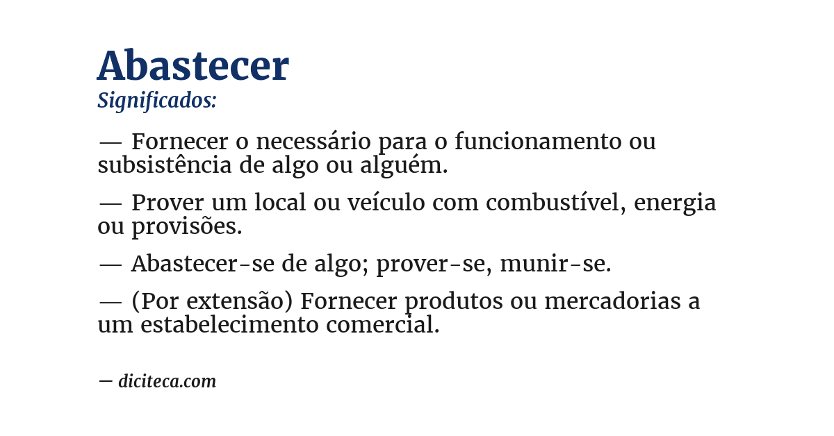 Significado de abastecer
