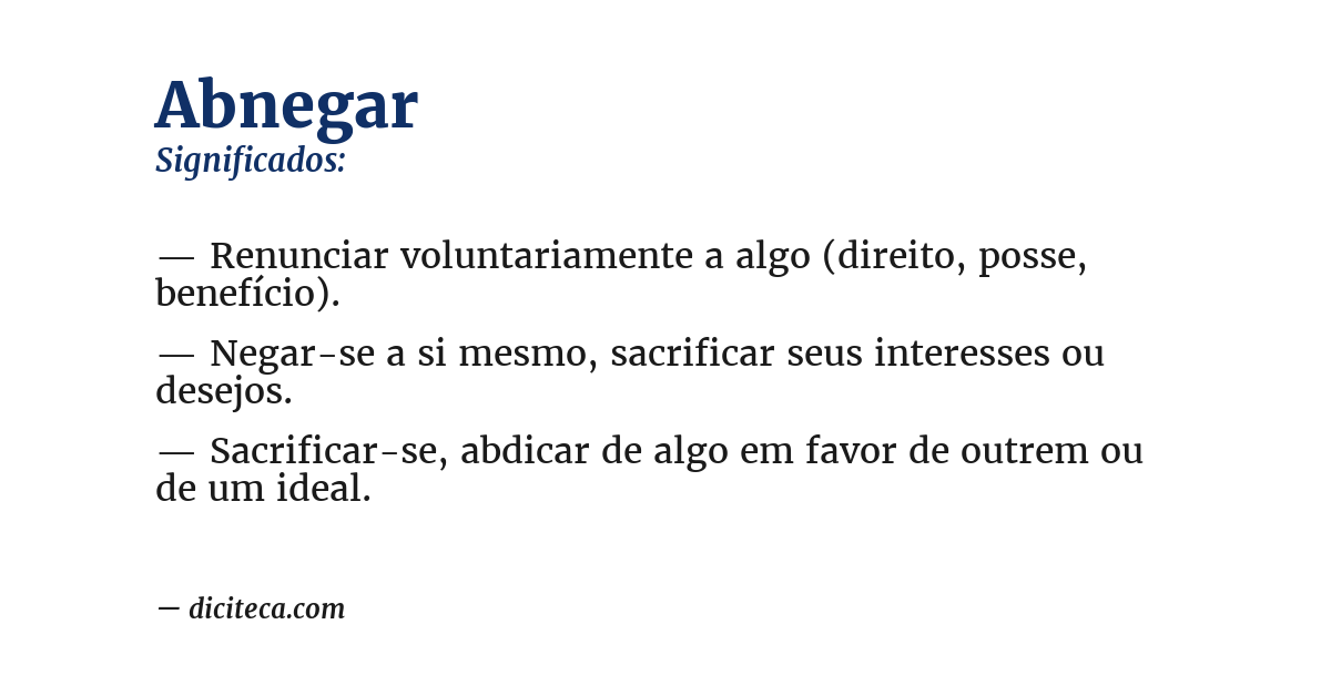 Significado de abnegar
