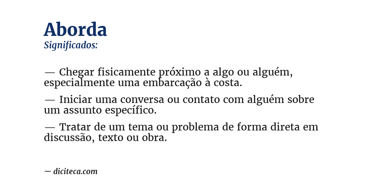 Significado de aborda