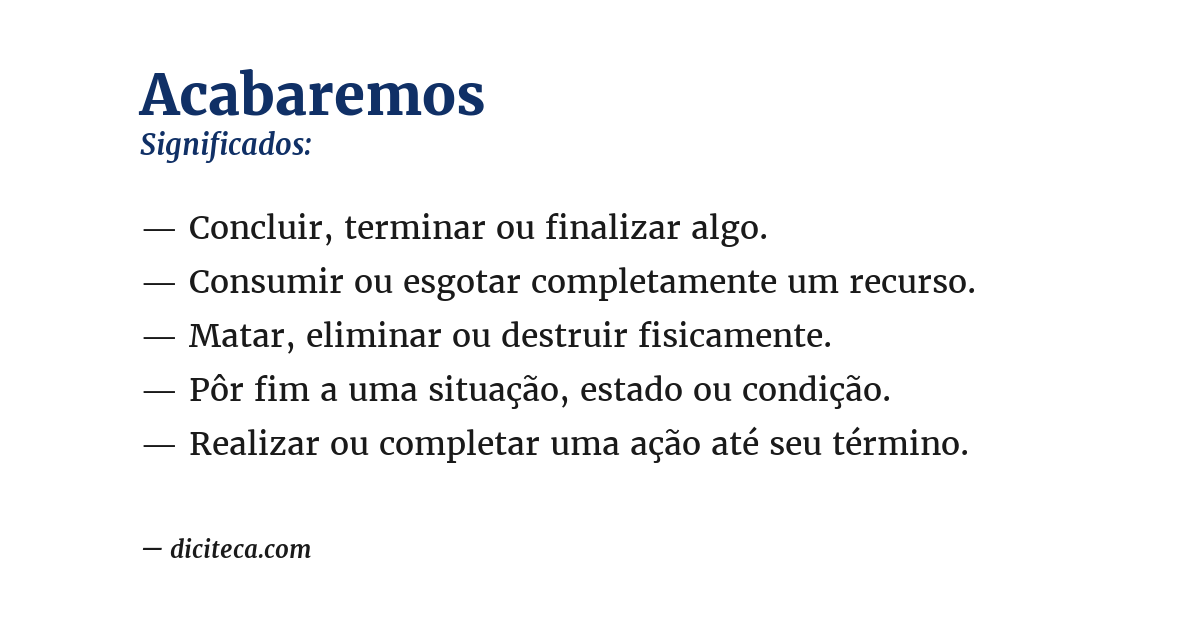 Significado de acabaremos