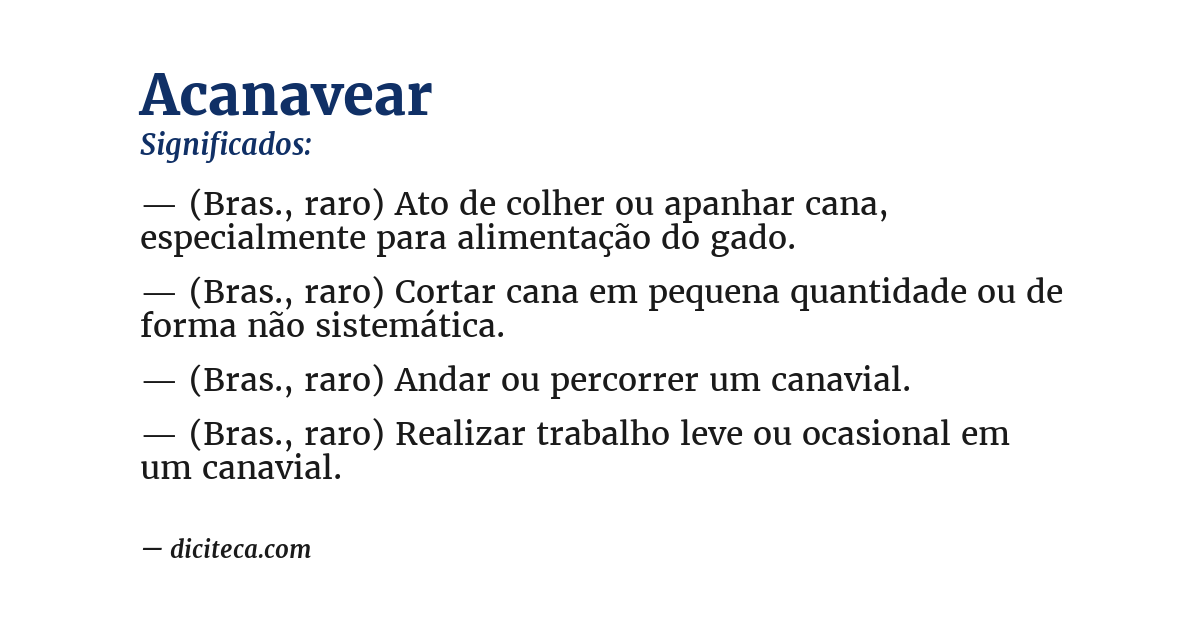 Significado de acanavear
