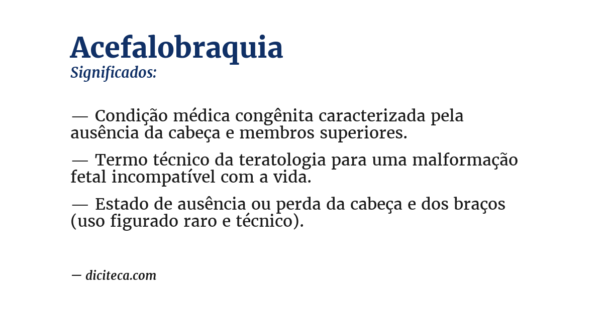 Significado de acefalobraquia