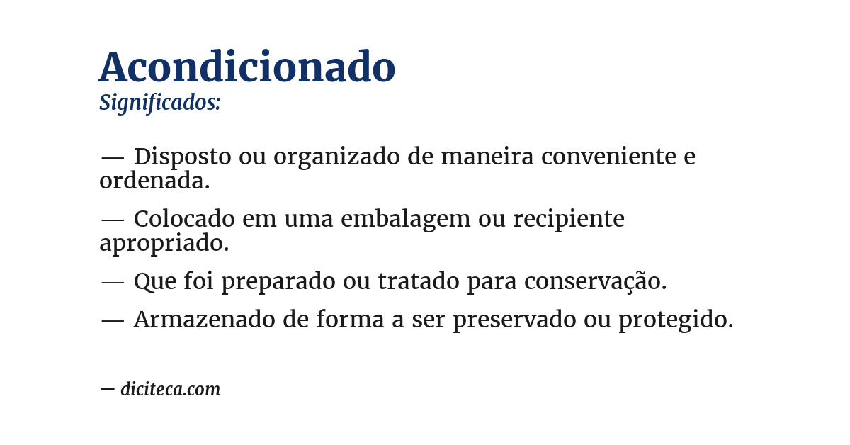 Significado de acondicionado
