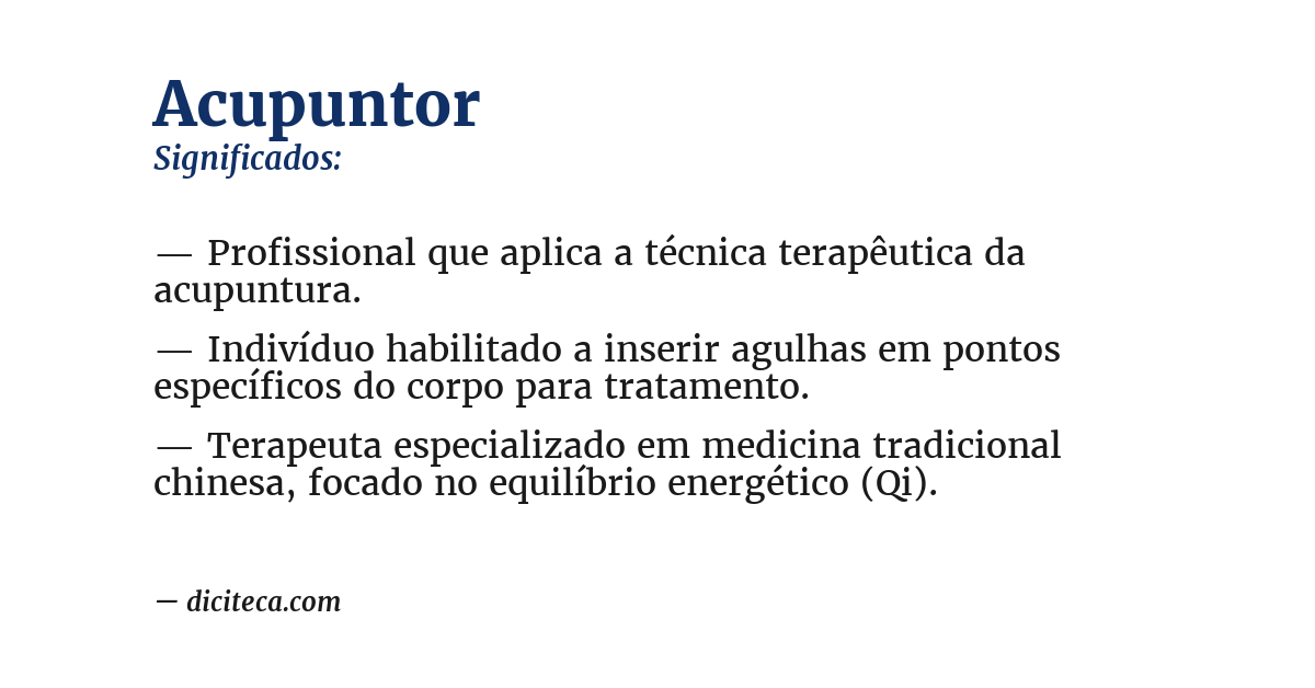 Significado de acupuntor