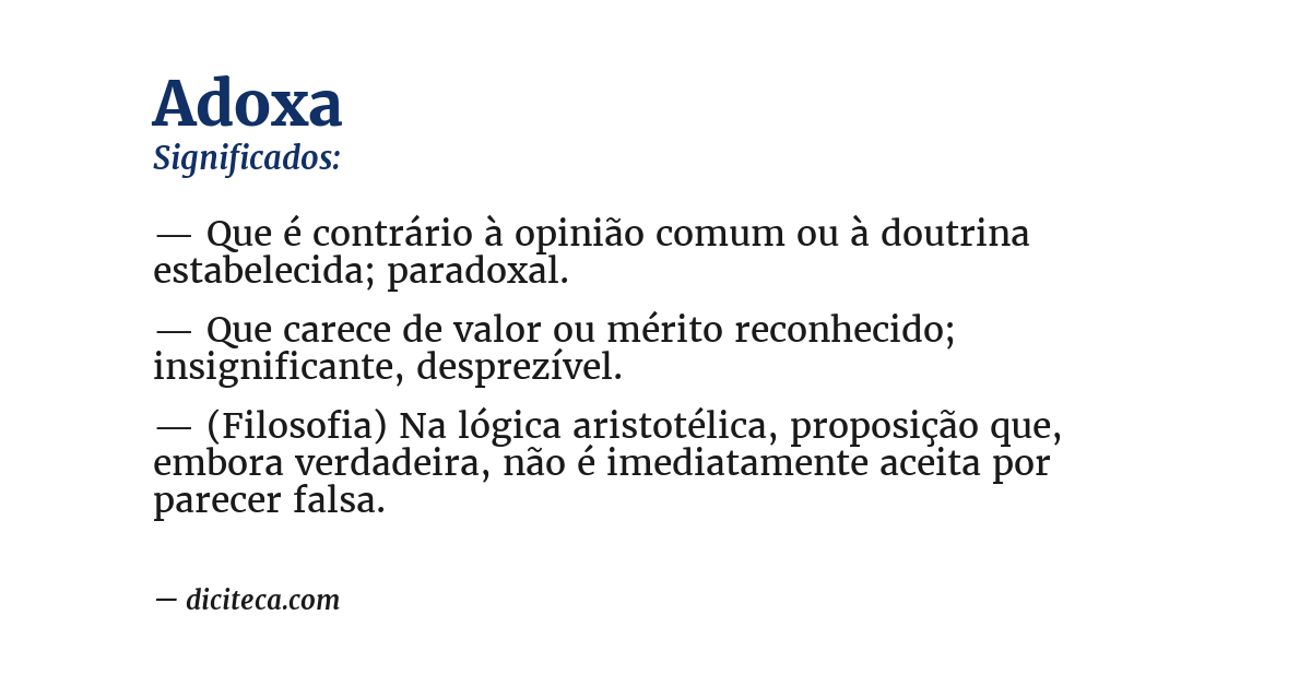 Significado de adoxa