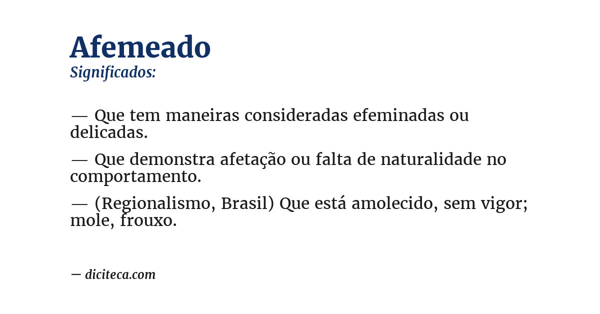 Significado de afemeado
