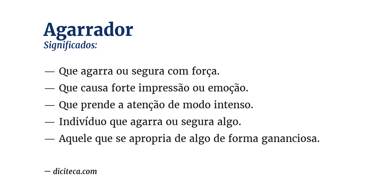 Significado de agarrador