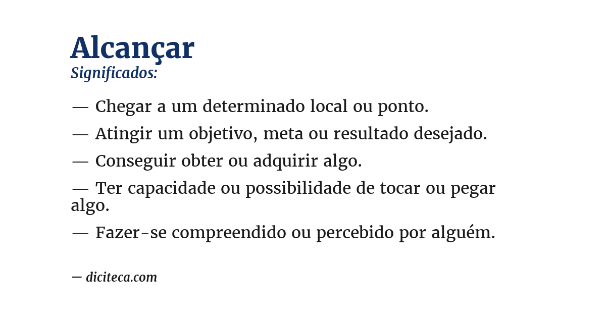 Significado de alcançar